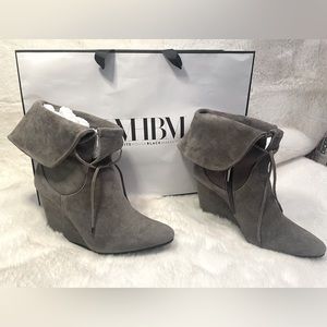 ~SOLD~WHBM Gray Suede Britton Ankle Boots